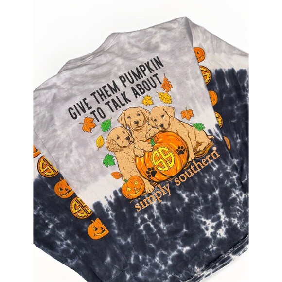 Simply Southern Give Them Pumpkin To Talk About Long Sleeve T-Shirt Womens XL - Picture 1 of 8